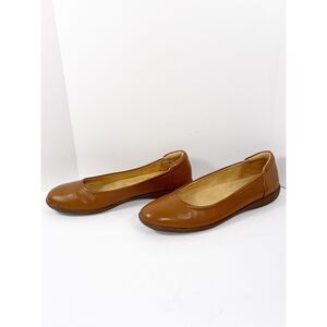 Naturalizer Flexy Ballet Flat Brown Tan Leather Comfort Slip On Classic Size 7.5